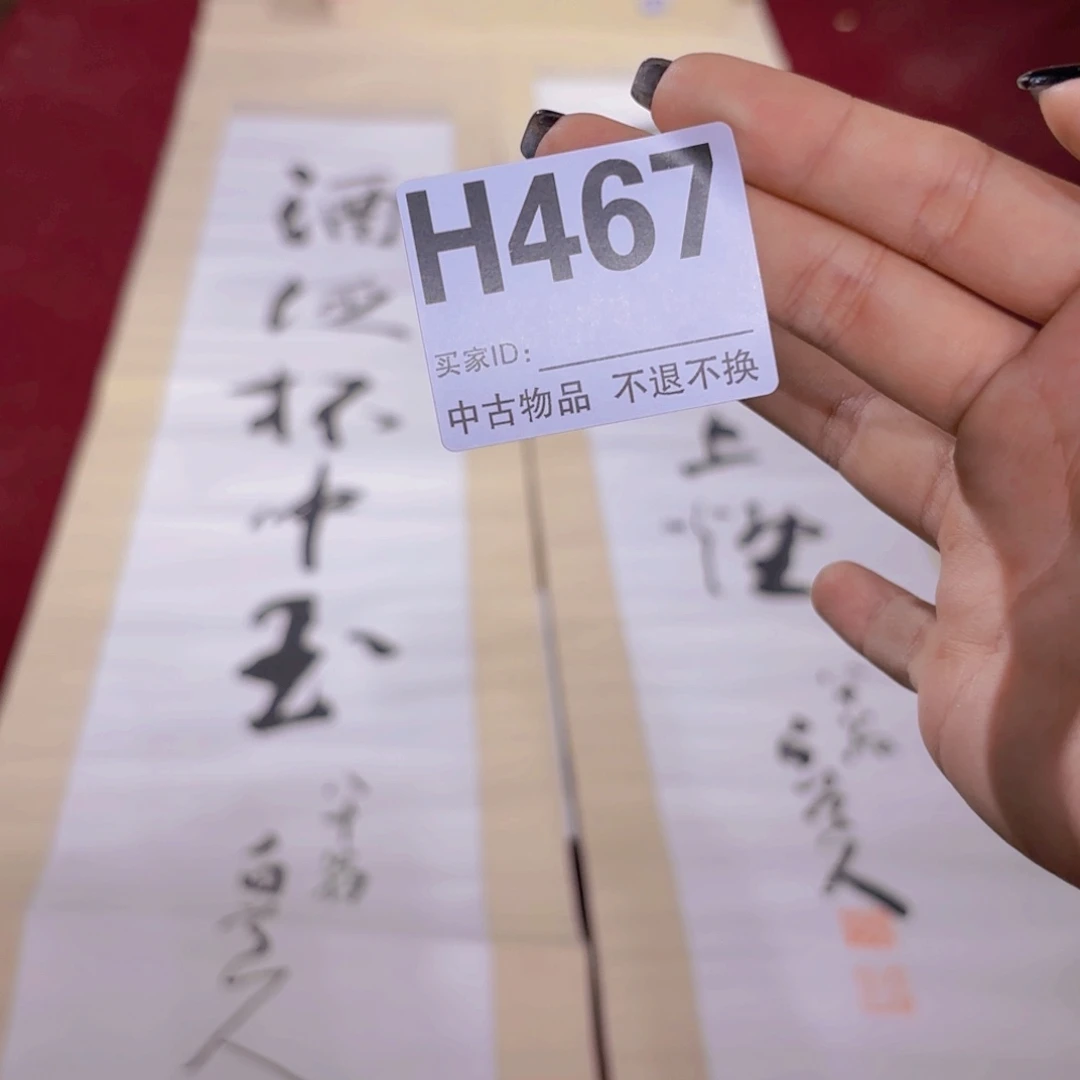 文***2书法H467卷轴纸本凌裱对联
