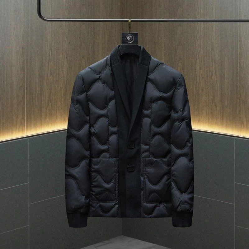 【BHAK・香港奢品高定】2025冬季新款针织V领羽绒服男潮牌时尚菱