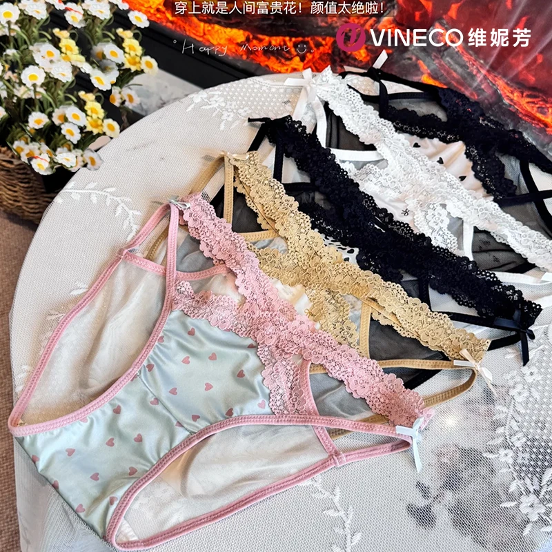 维妮芳-【富家千金】镂空蝴蝶结花卉舒适蕾丝性感网纱内裤ADS2393