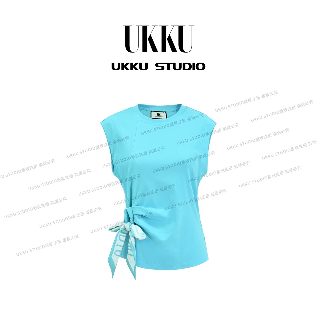 文文【UKKUSTUDIO】2025夏休闲简约压褶小众设计款衬衫314363