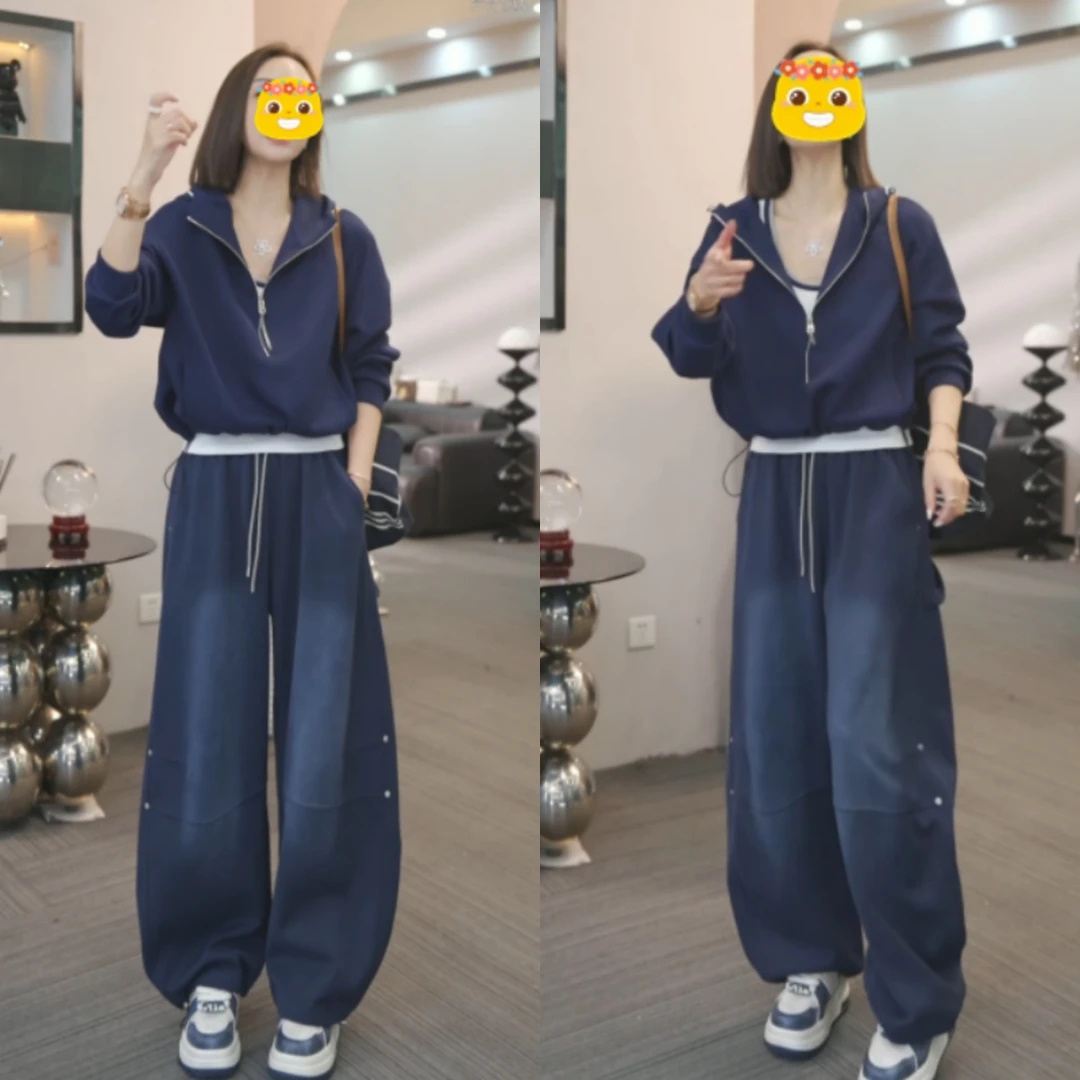 【星际漫游】2025新款气质百搭连帽卫衣+时尚休闲工装卫裤LK2506082