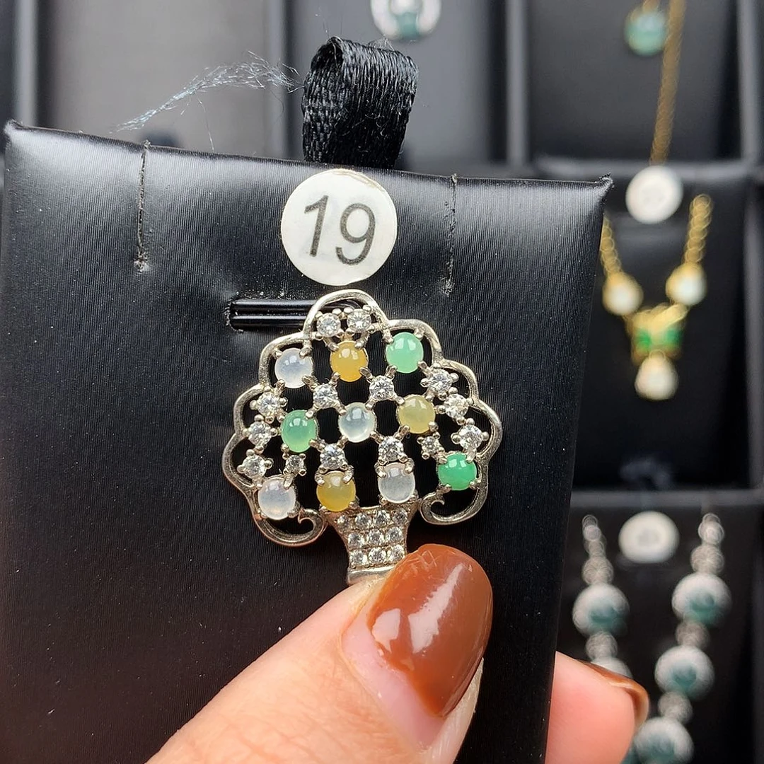 翡翠银S925镶嵌颈饰