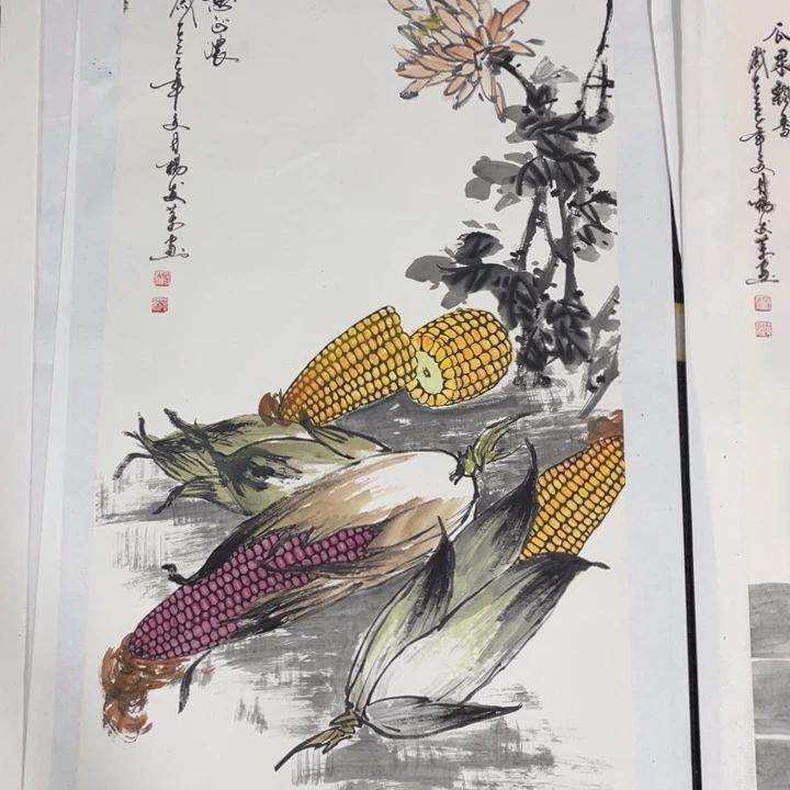 国画三尺竖幅作品