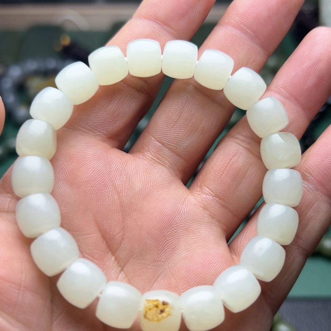 和田玉手链未镶嵌白玉10