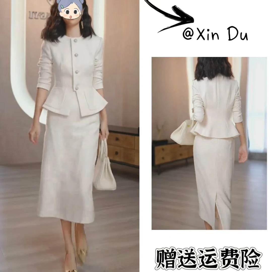 2025秋季新款时尚显瘦气质女士网红洋气两件套百搭款D23839