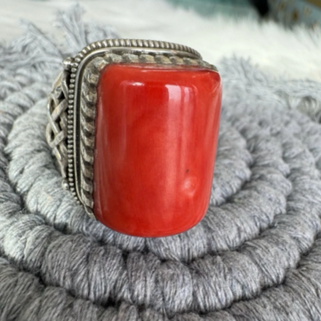 足银戒指 足银戒指 蒙古元素真旭日戒指