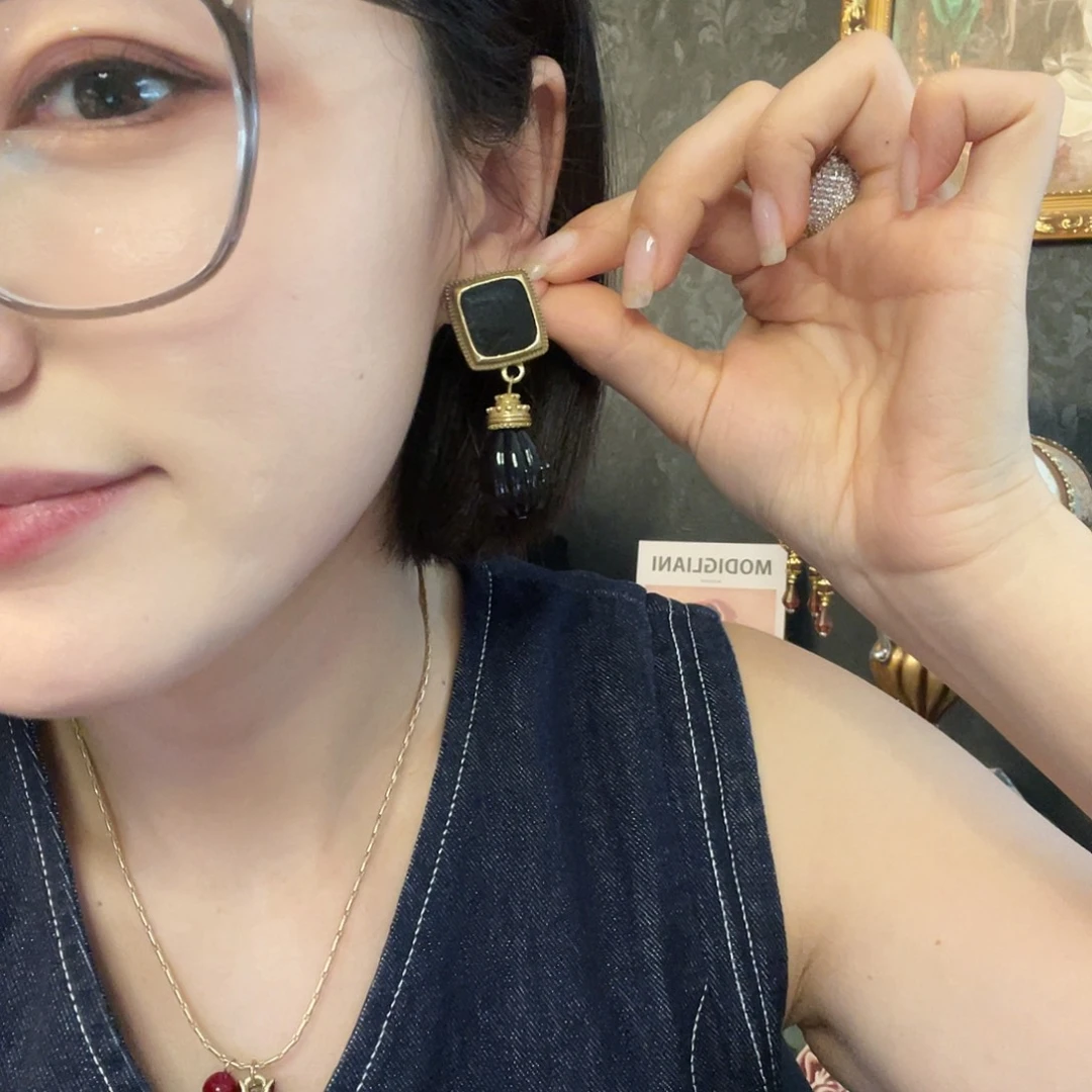 澄***衫琉璃黄铜925银耳钉