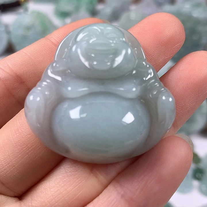 翡翠未镶嵌颈饰笑佛福利卡厚12+