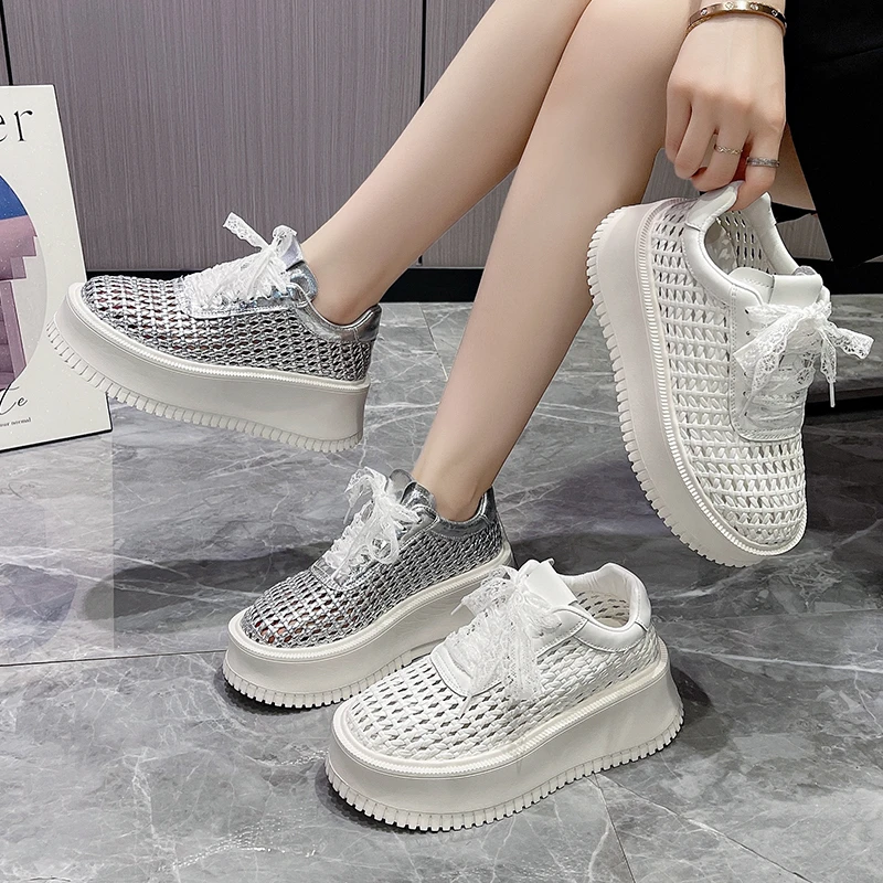 2025-73 【爱琴海】达思图厚底镂空编织夏季洞洞鞋时尚百搭小众网鞋