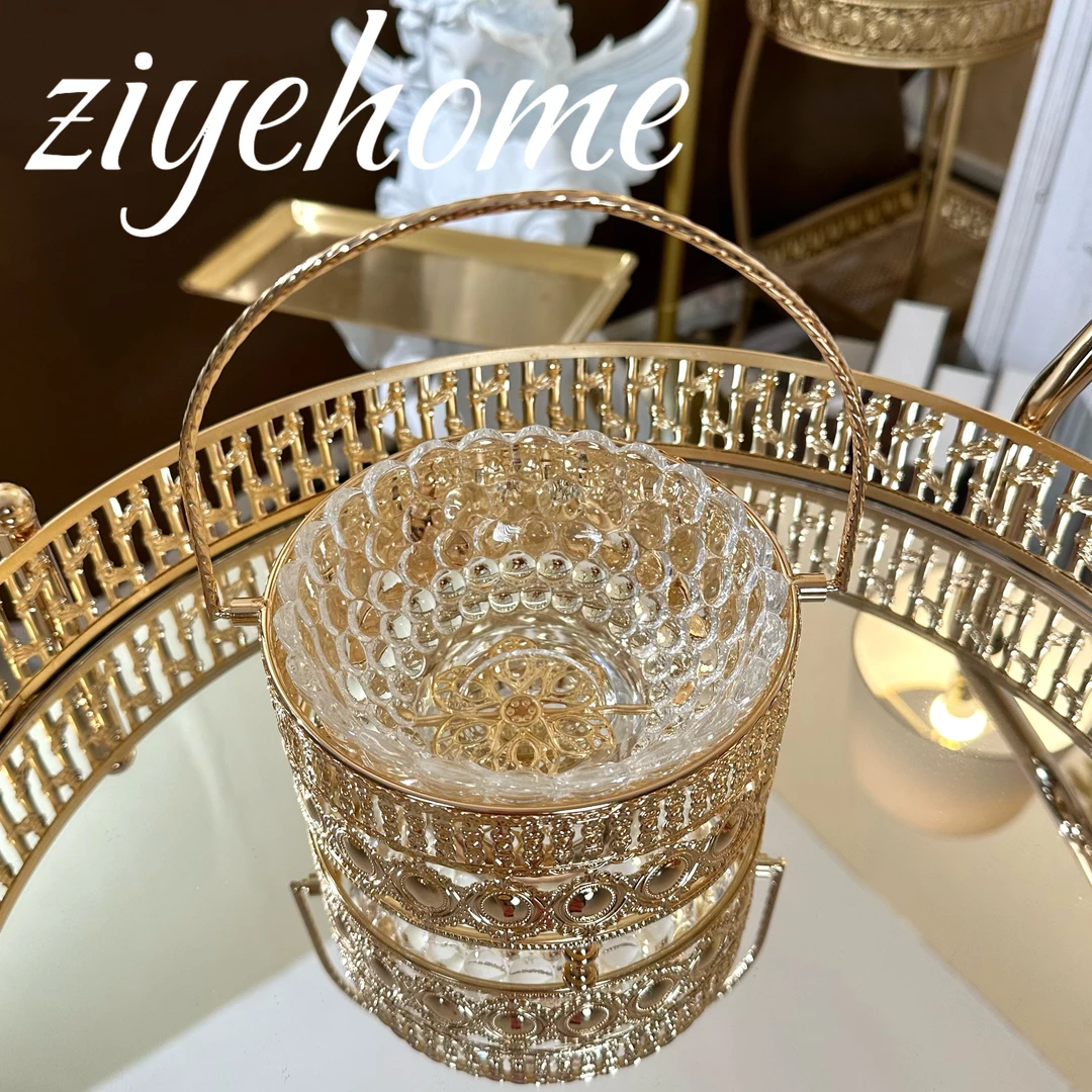 精美小提篮糖果盘轻奢家居客厅茶几收纳摆件