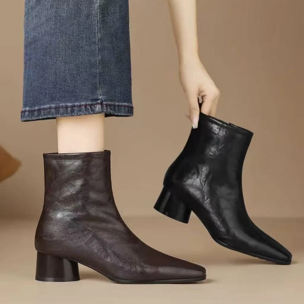 【品牌力荐】秋冬上新方头时尚感气质小靴子2789