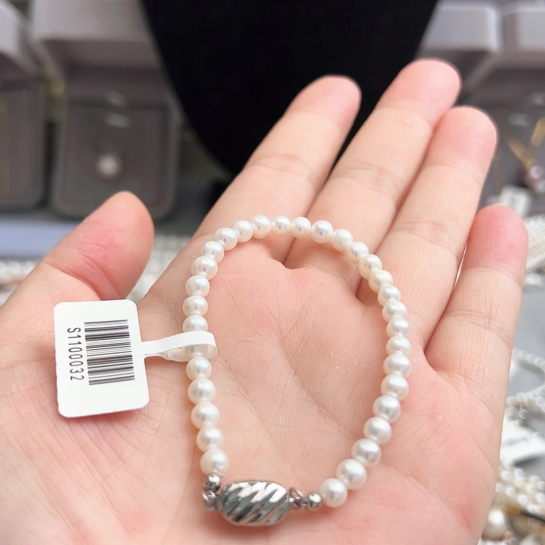 淡水珍珠手镯银S925镶嵌