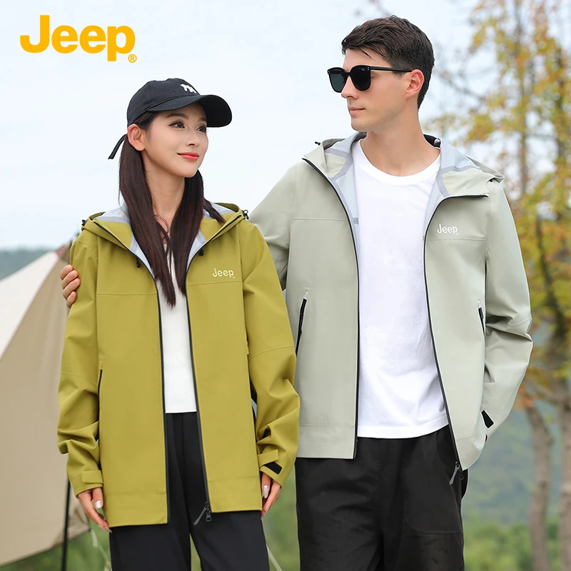 JEEP/吉普冲锋夹克外套男2025新款春秋季户外防风男士风衣服1324