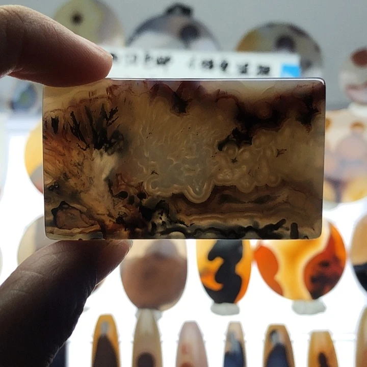 玛瑙/玉髓银S925镀金镶嵌珠宝半成品121霞