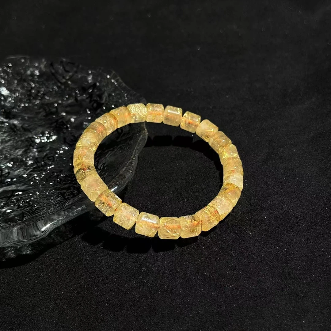 S2446【貝勒爺】发晶水晶直切款素圈手串（多样性发其一）