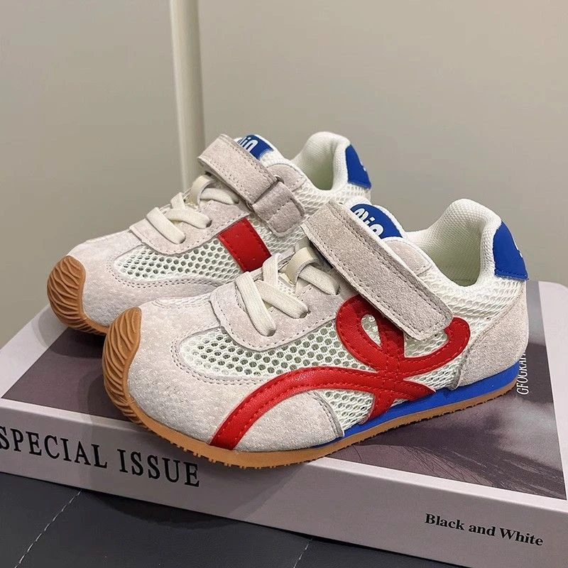 女童单网鞋2025春夏新款透气网面运动鞋儿童德训鞋软底阿甘鞋男童