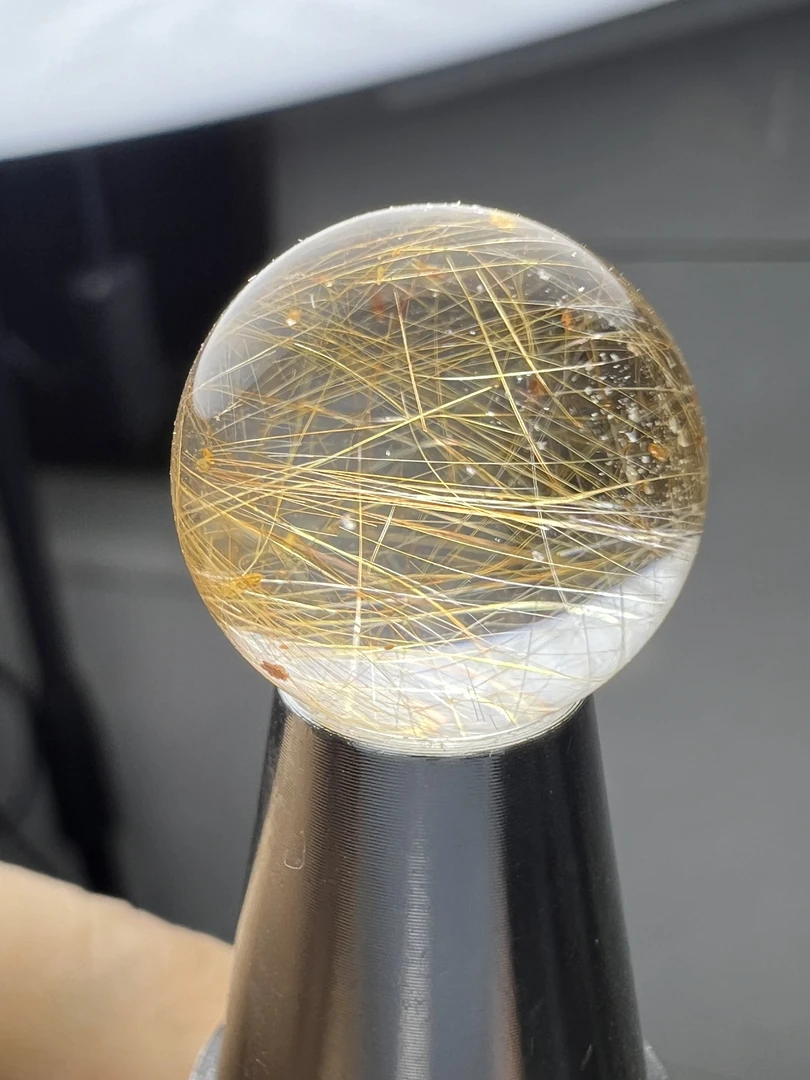 原矿金发晶散珠圆珠DIY饰品配佛珠配饰发其一