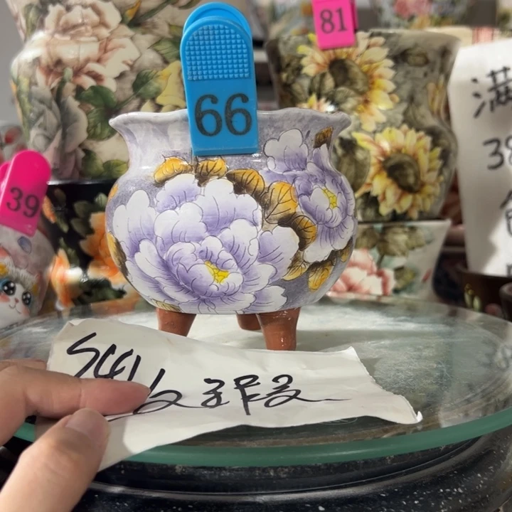 景德镇手绘花盆满38包邮偏远地区除外