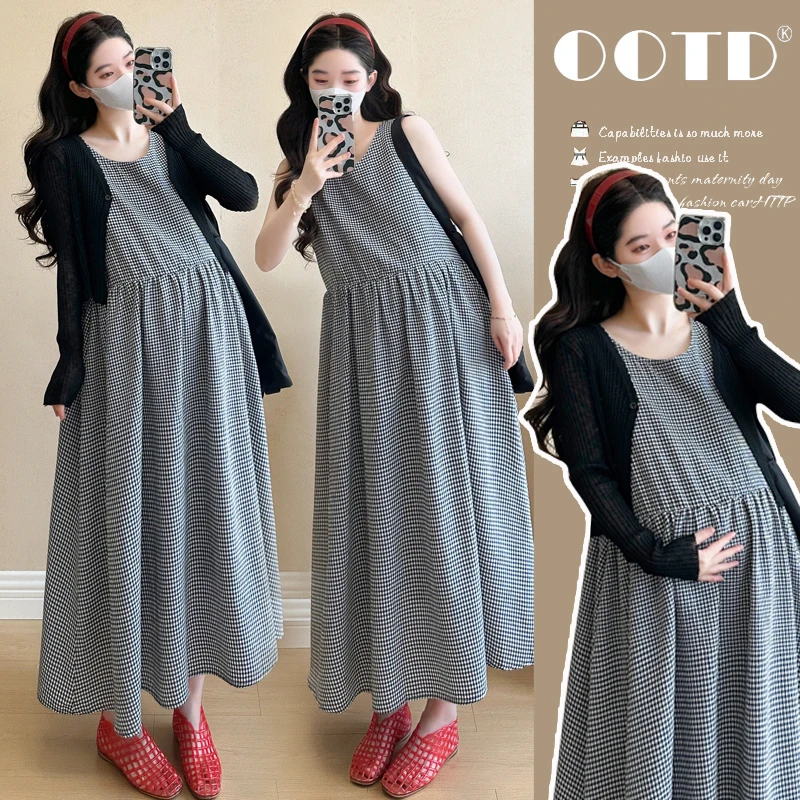 实拍现货~2025夏季新款韩版时尚设计减龄显瘦格子裙+防晒披肩外套