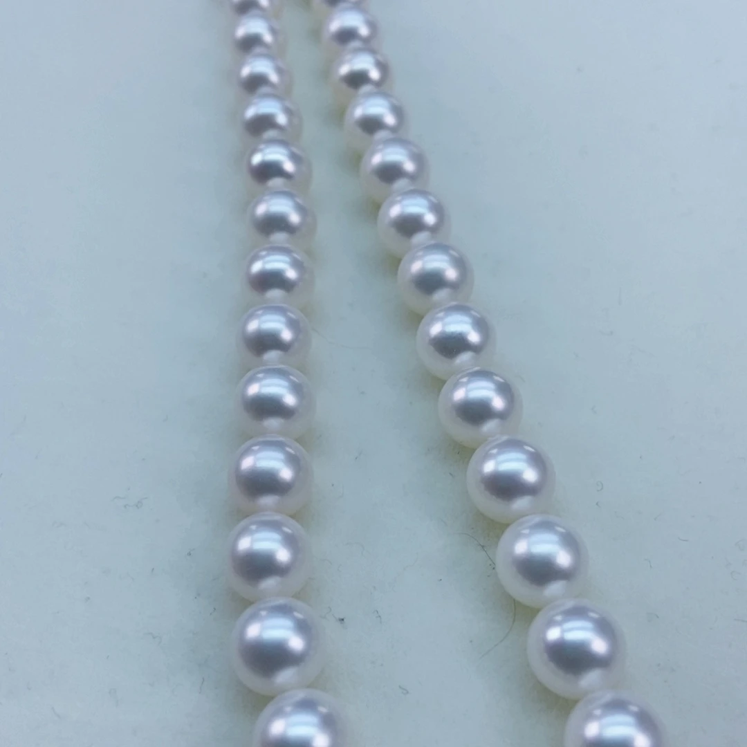 淡水珍珠7/8绸缎白澳白光正圆几乎无暇毕业银S925镶嵌