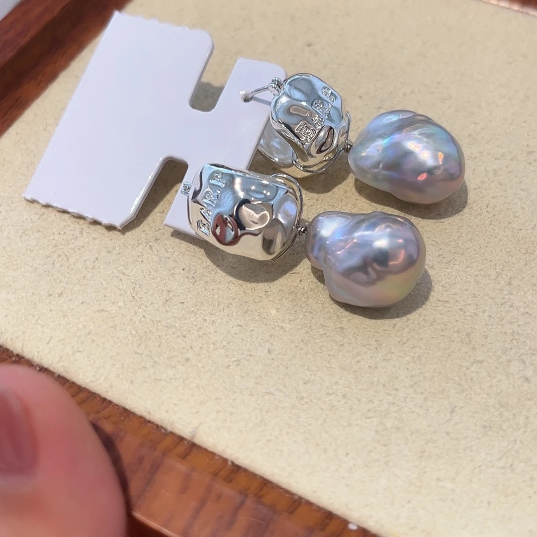 合金淡水珍珠耳饰