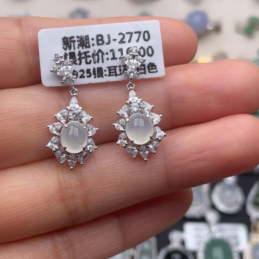 翡翠银S925镶嵌吊坠(不含链)