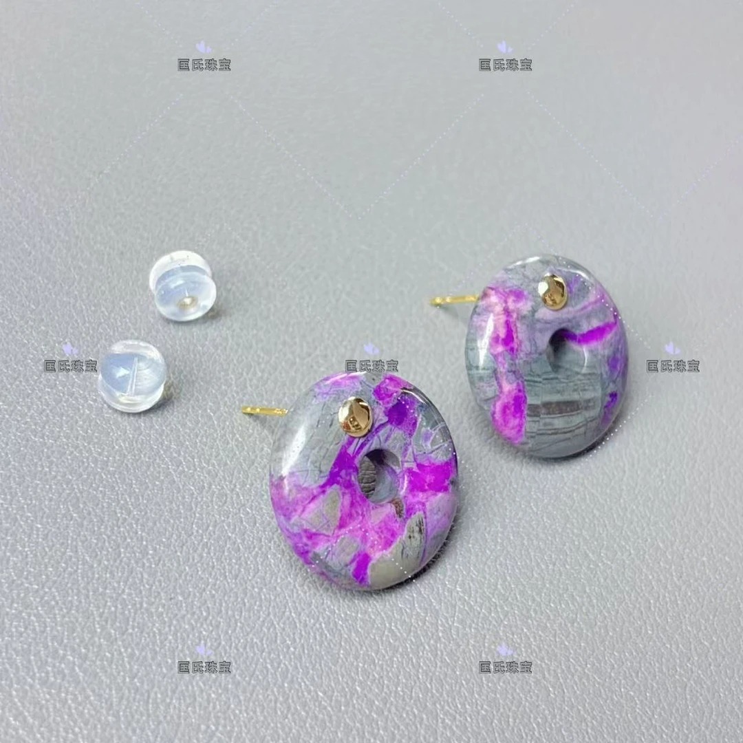 匡氏 18K金舒俱来平安扣耳钉 Z-HL-A2630（多样性发一对）