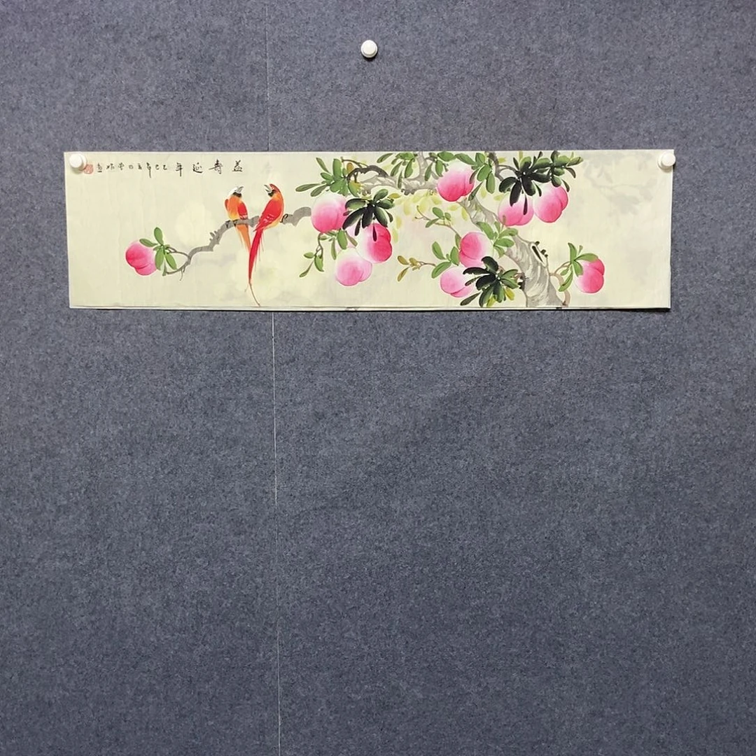 国画四尺对开花鸟一幅