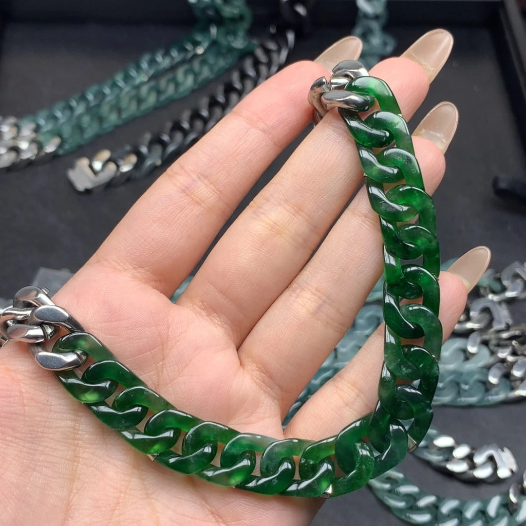 杨***粟翡翠未镶嵌手链00004