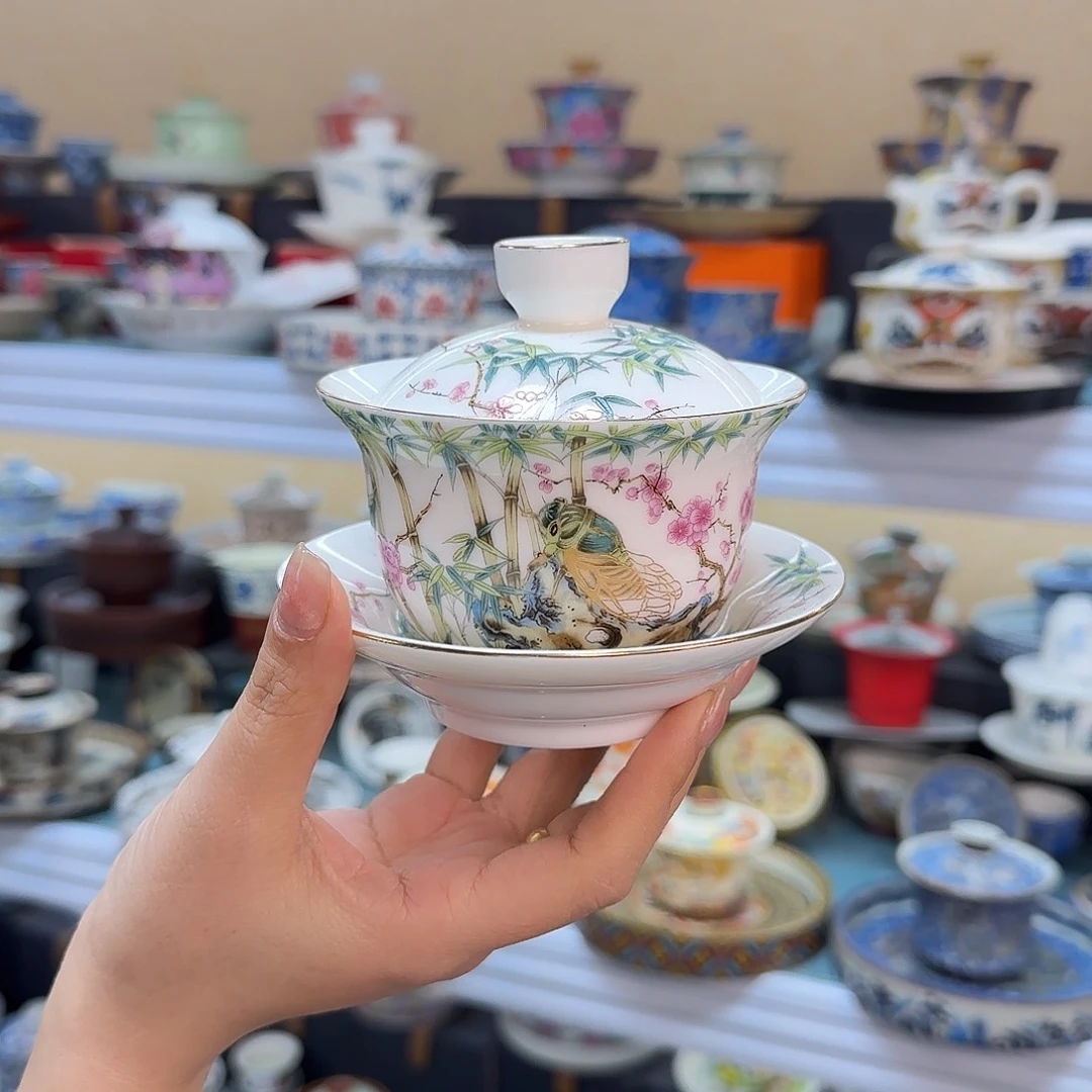 盖碗的时候就可以把碗