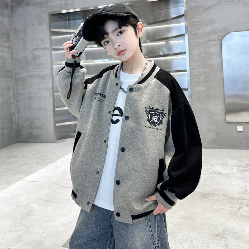 男童春秋款运动棒球服外套2025新款春季中大童儿童男孩春装酷帅潮