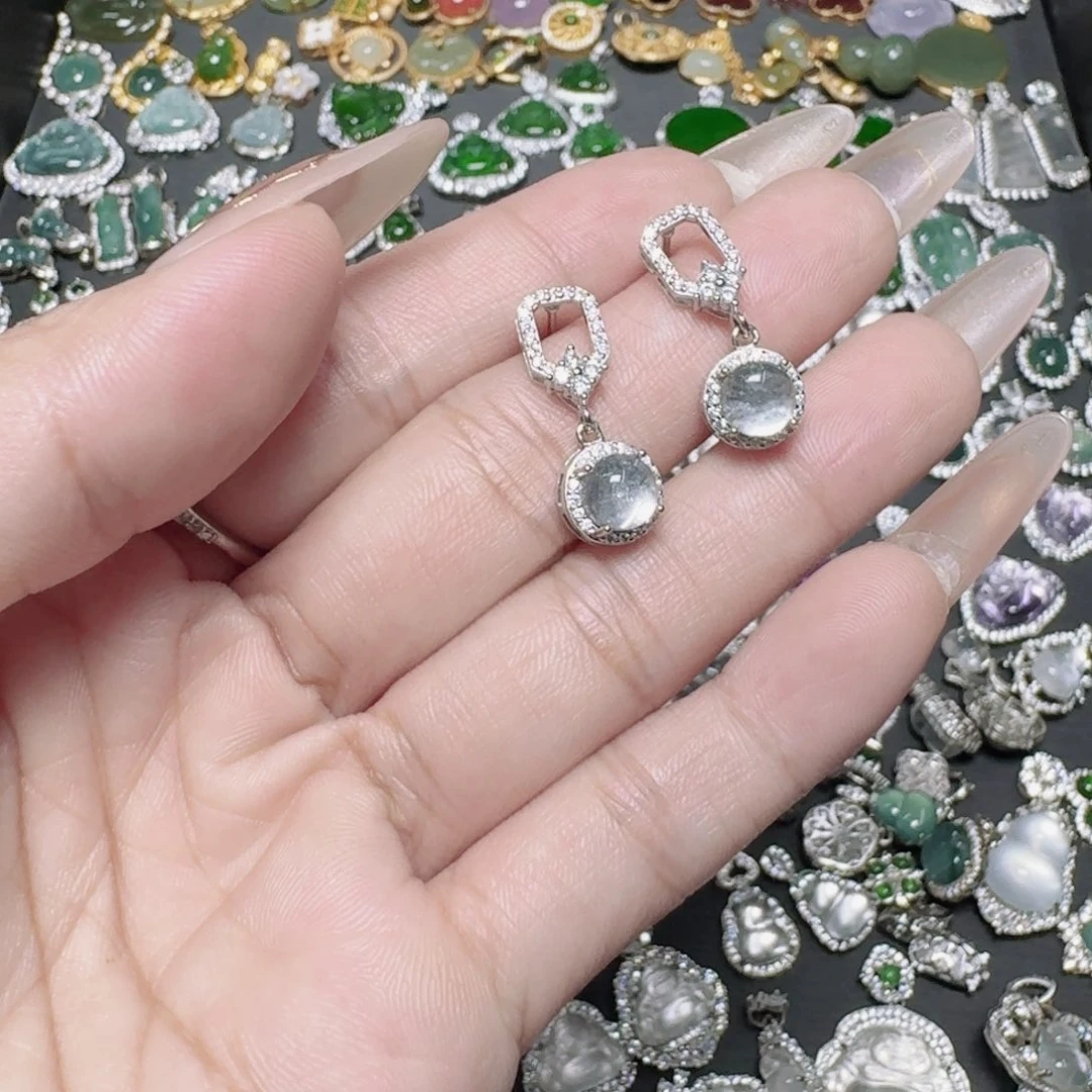 吊坠(不含链)银S925镶嵌石英质玉