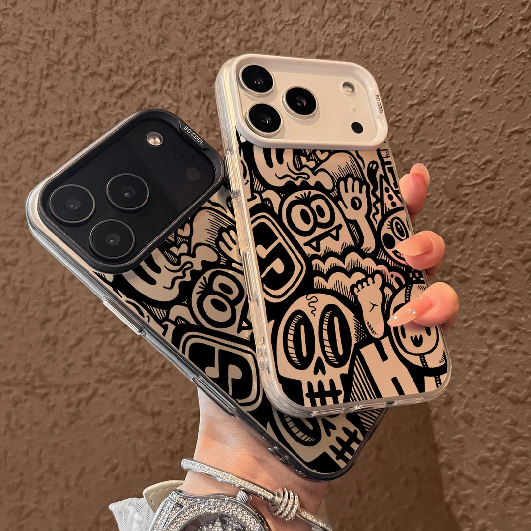 涂鸦怪兽世界彩银适用iPhone17/16pro手机壳华为P70vivoppo小米17