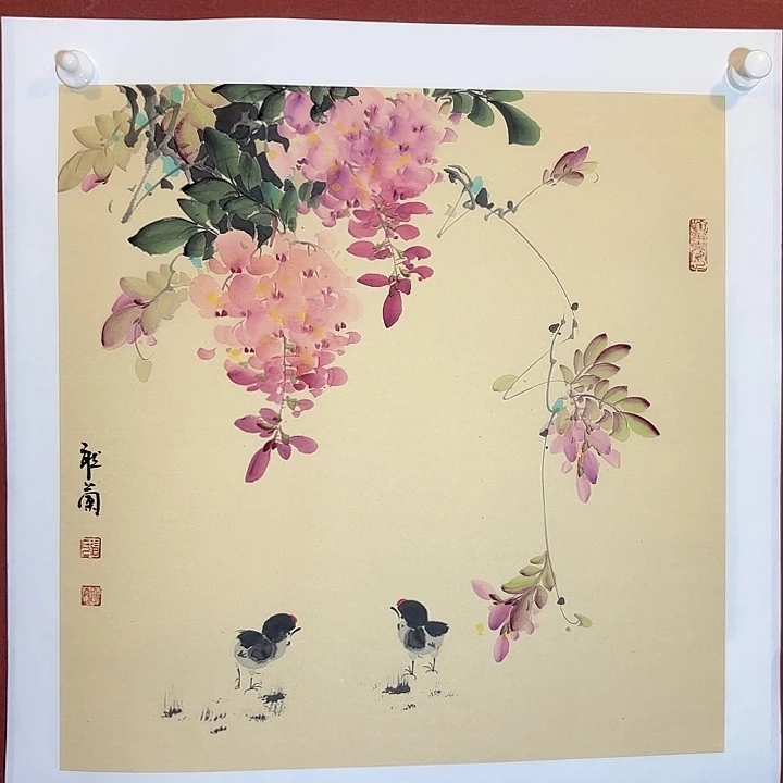 国画听兰老师花鸟