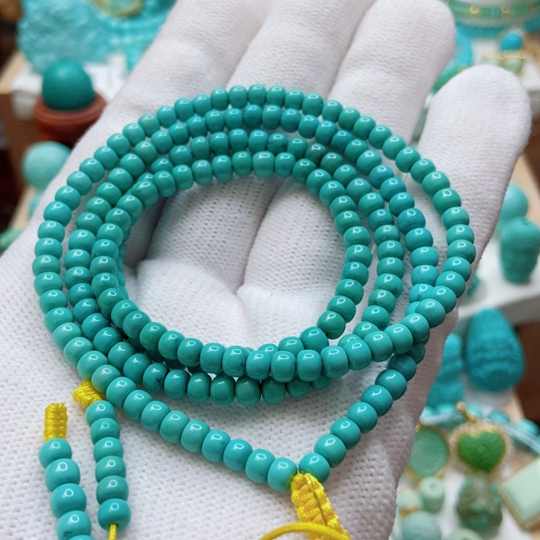 绿松石未镶嵌108多圈4mm