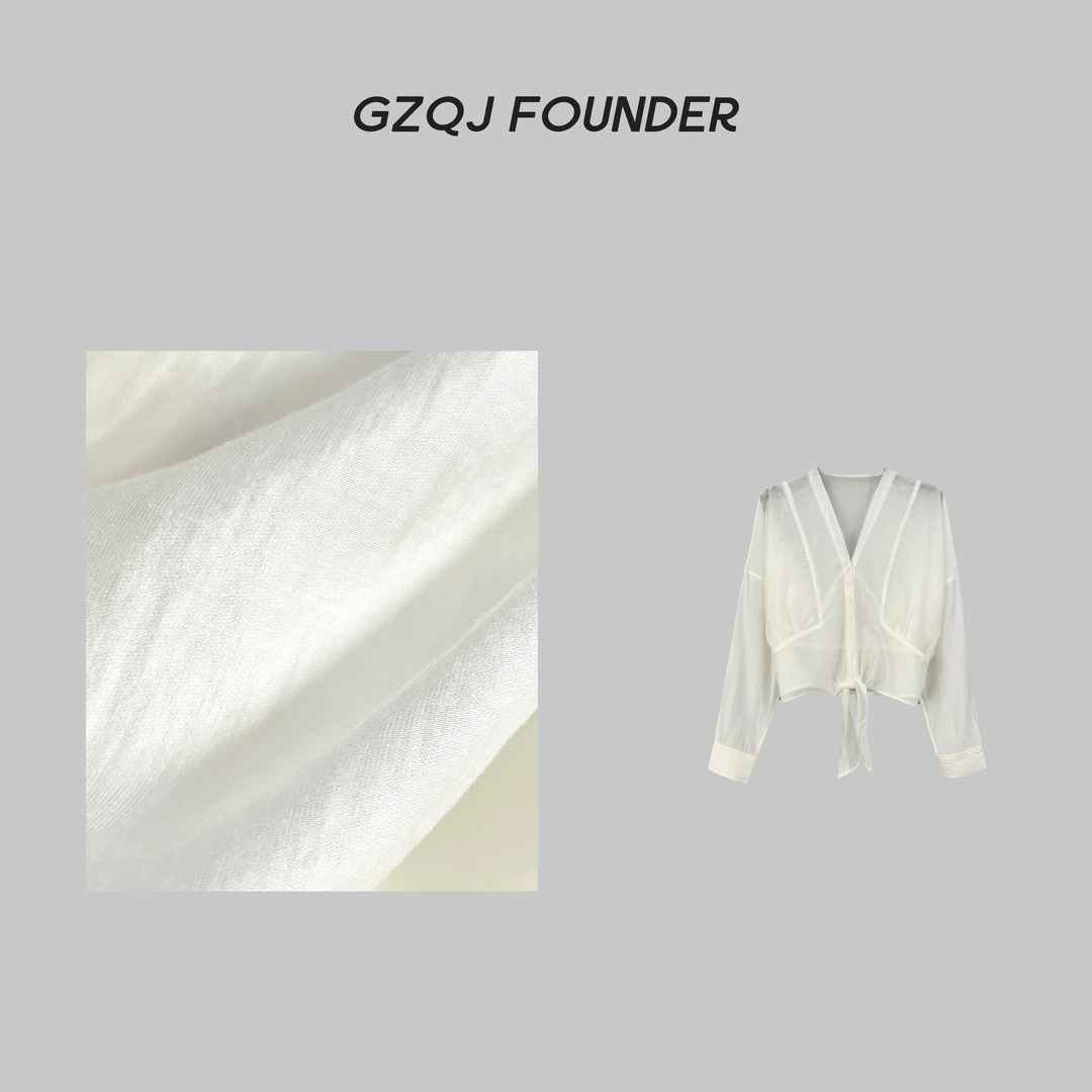 GZQJ【仲夏夜之梦】小众设计感气质长袖衬衫女夏季上衣91239