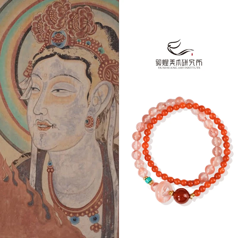 「敦煌遗梦·禧南福悦」冰飘南红手链多圈跑环新中式复古礼物显白