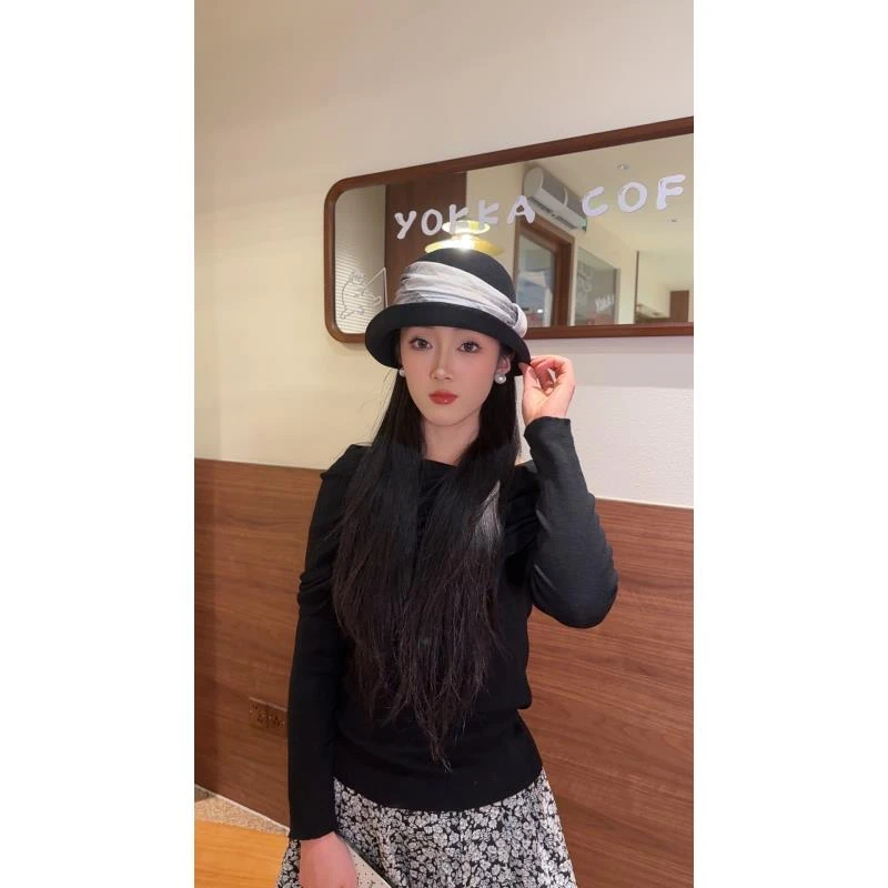 2025新款夏季薄款和纸气质百搭卷边度假出游时尚防晒遮阳渔夫帽