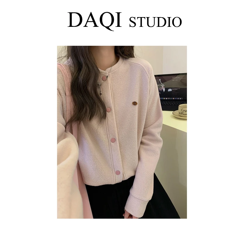 【 eg*家可爱糖果外套】毛巾棉加绒款早春新款摁扣版G143-5CW057