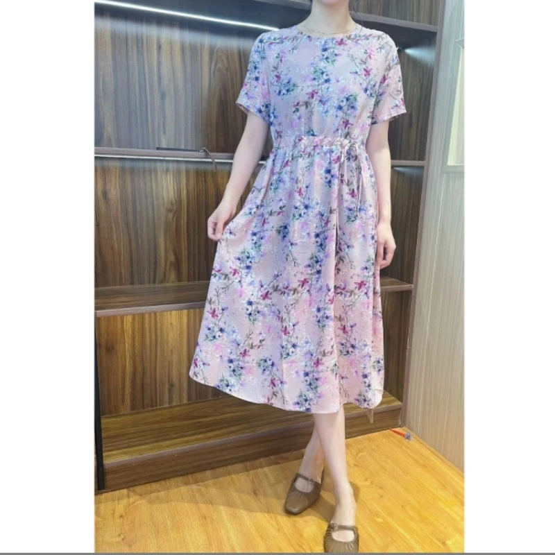 3875-18舒适时尚印花连衣裙