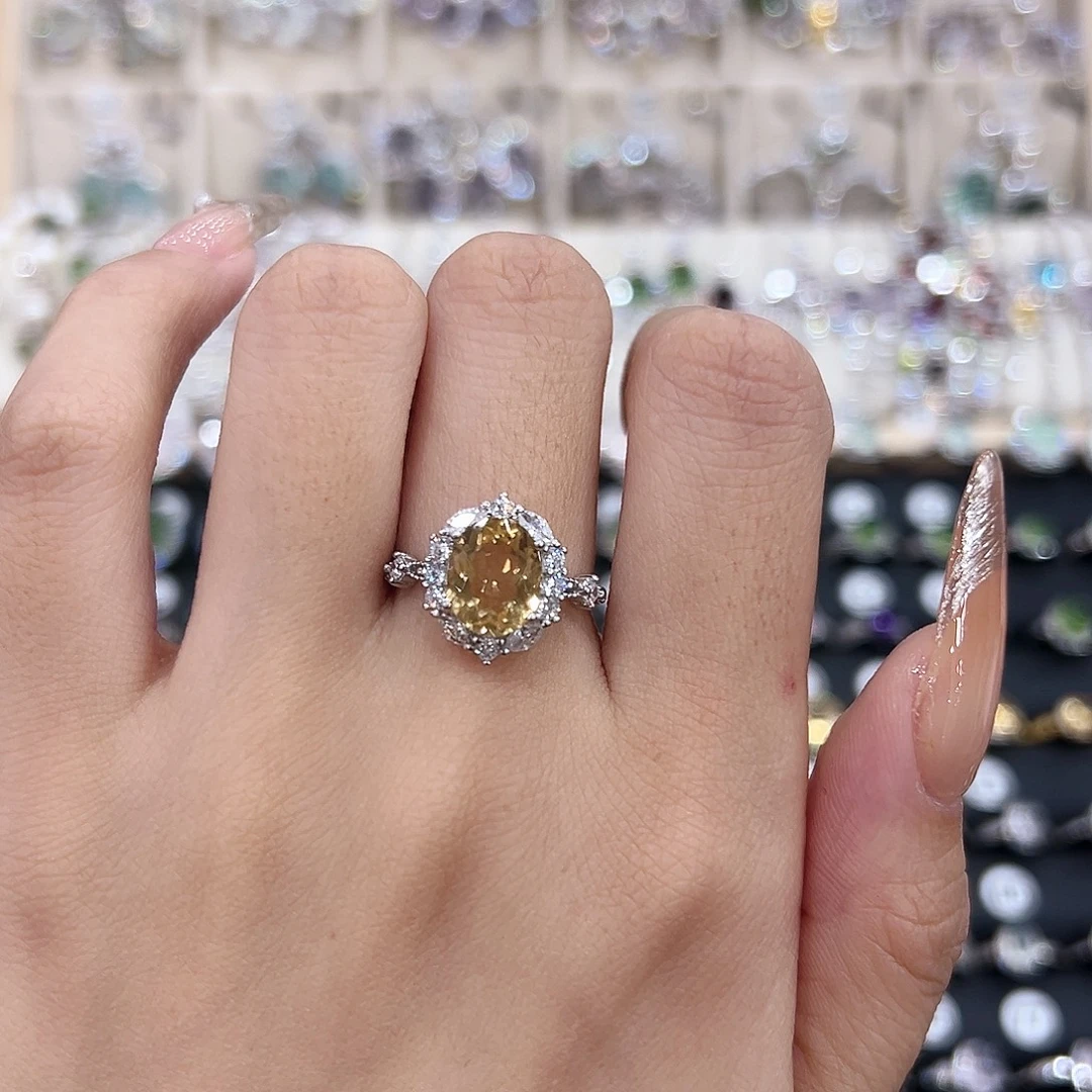 秋***银S925镶嵌戒指黄晶