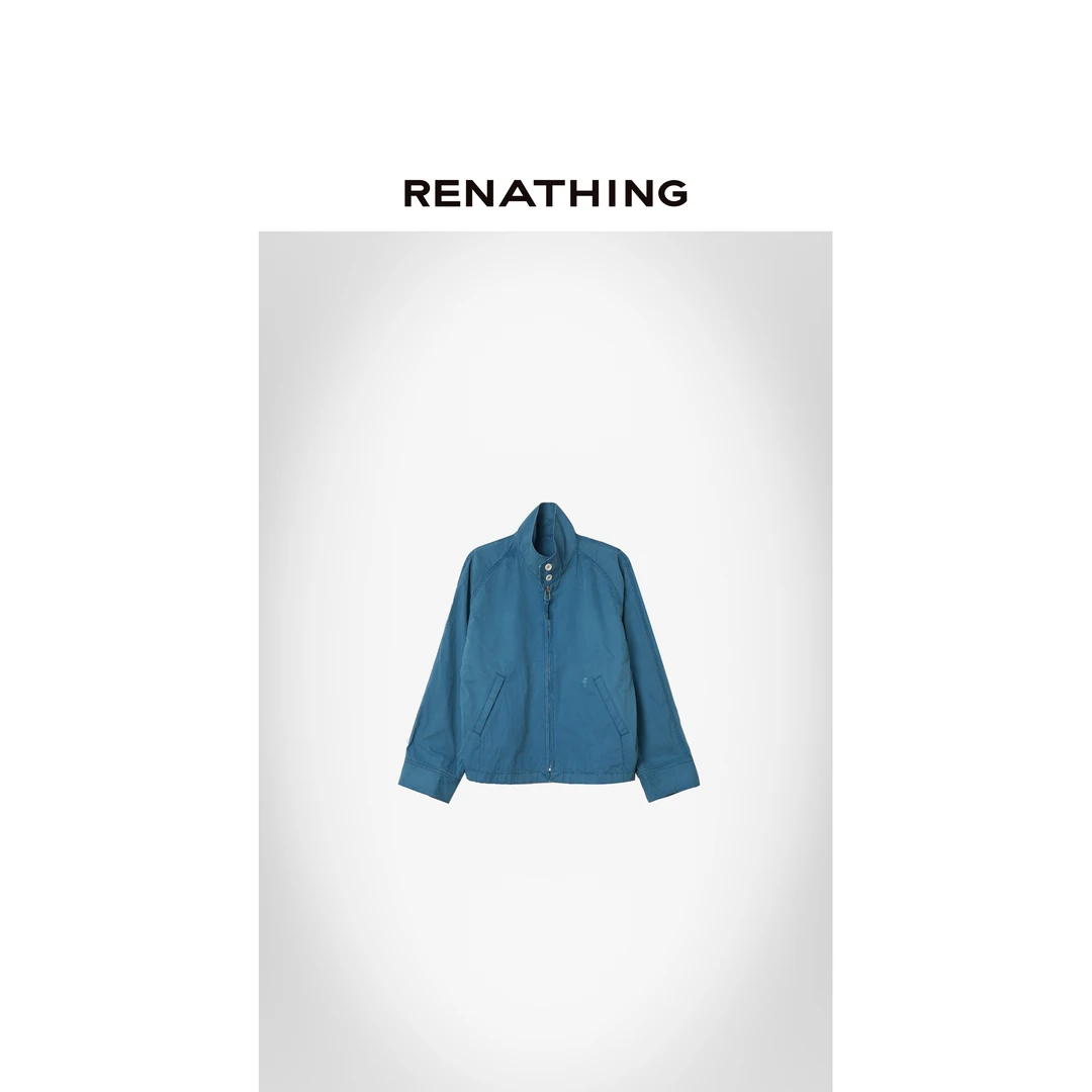 【RENATHING】复古水洗立领拉链休闲外套