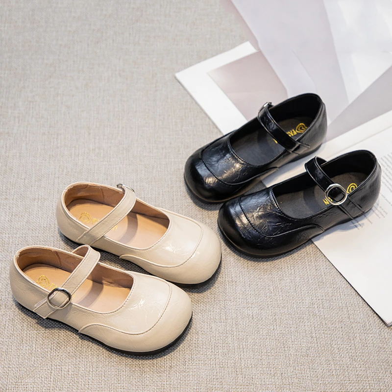 女童小皮鞋2025春秋新款小女孩公主鞋百搭简约宝宝浅口软底单鞋