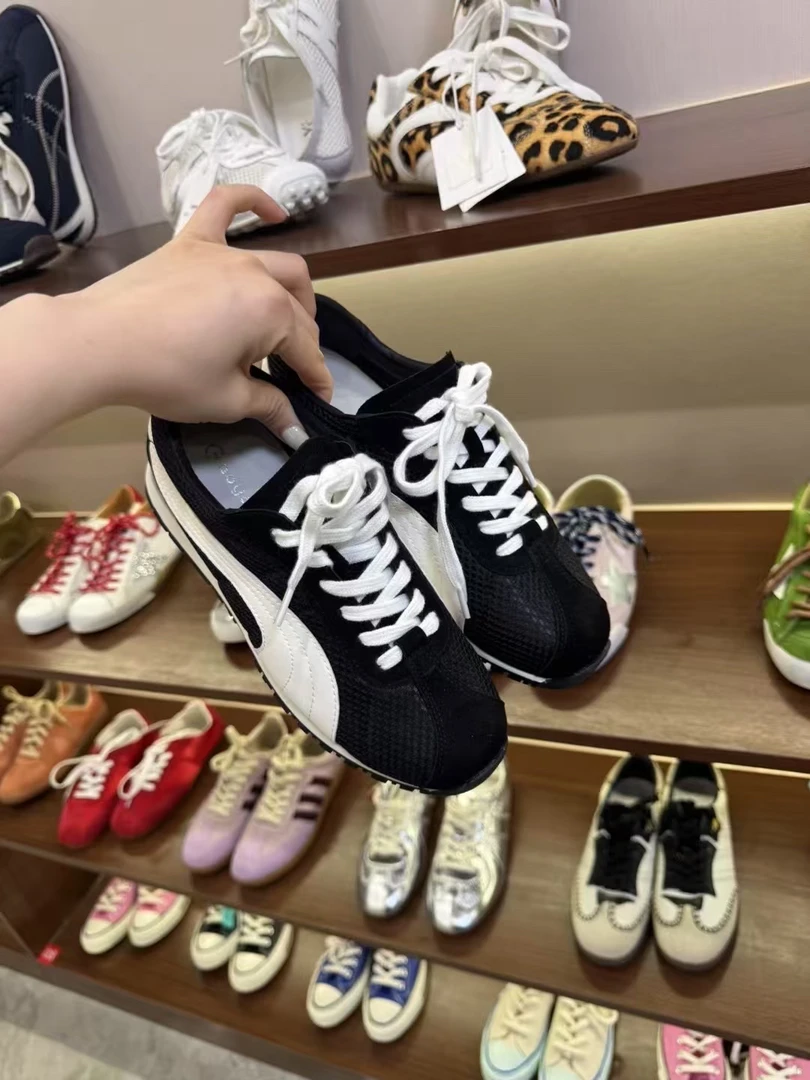 韩系爆款透气真皮阿甘鞋