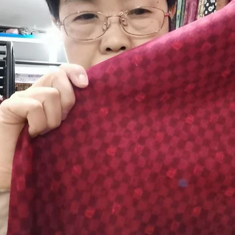 织花奥绒布料酷酷红2米