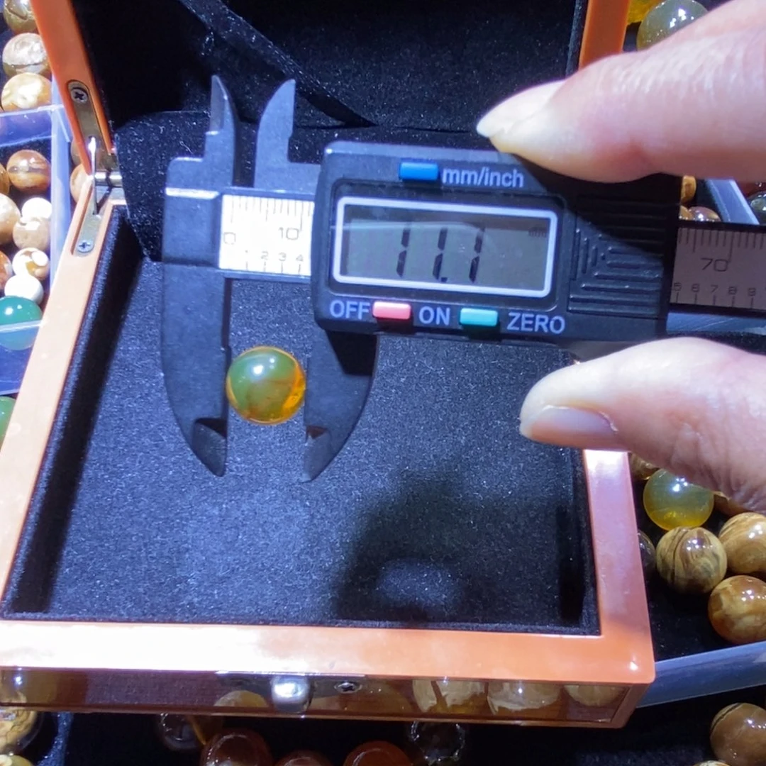 琥珀未镶嵌裸石兰珀单珠11 + m m打1.0孔