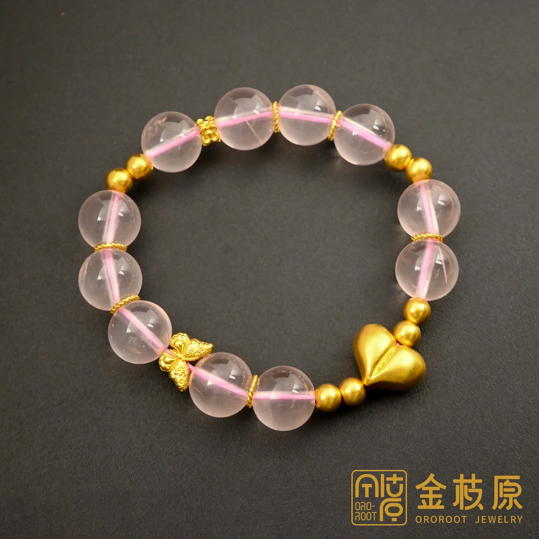 【金枝原】足金999 桃之夭夭屁桃手串