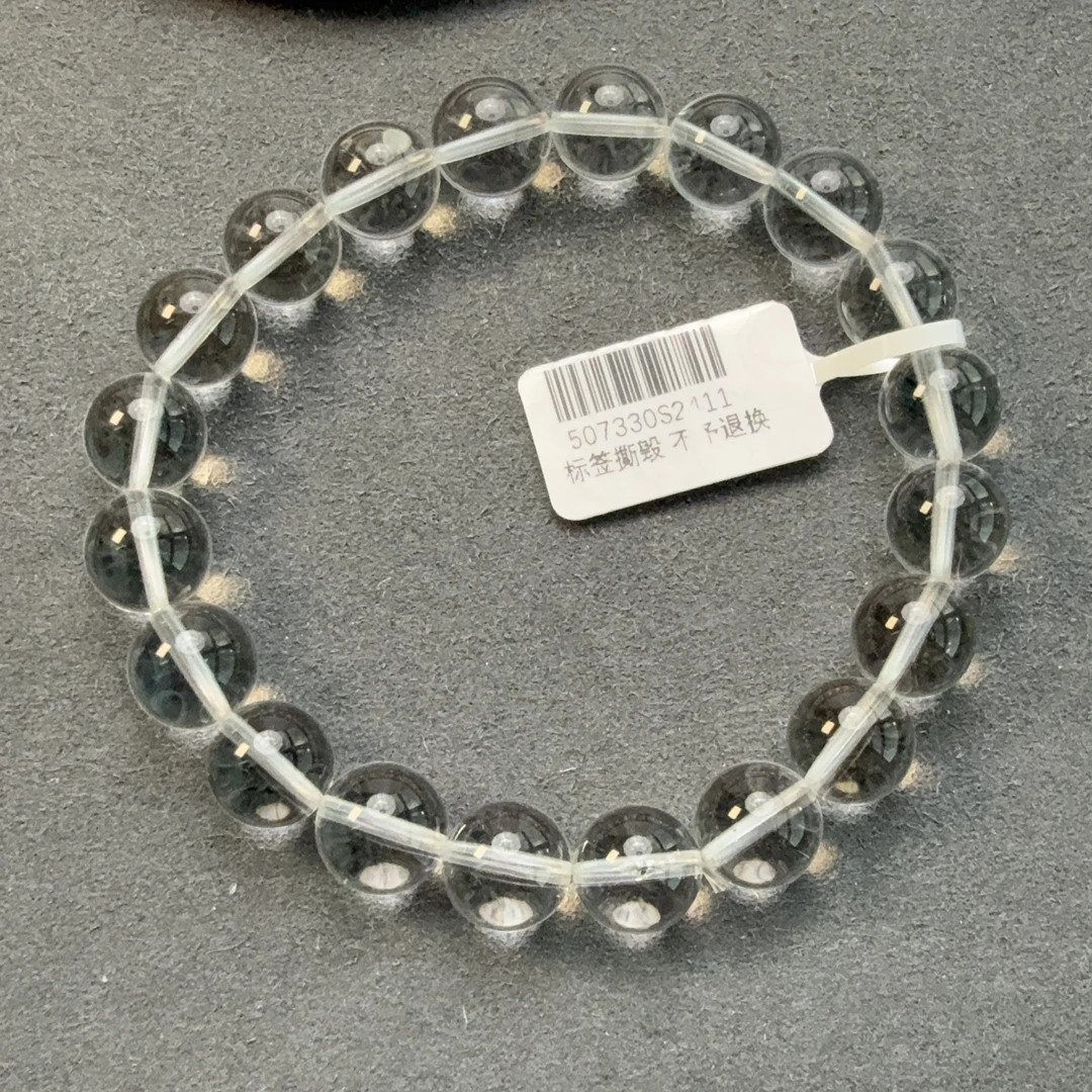 天然全净体白水晶圆珠手串约10-11mm