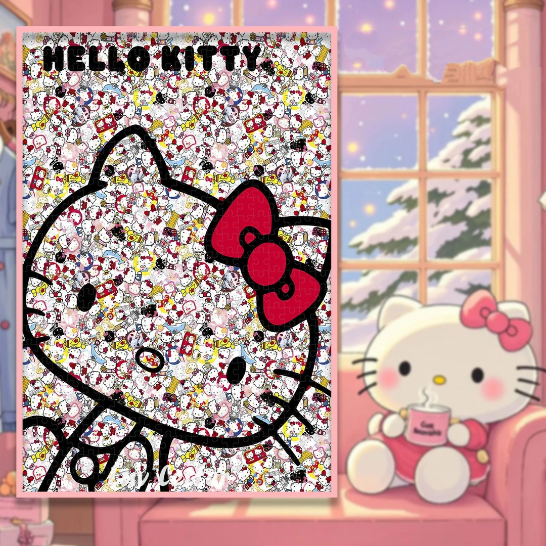 卡通KT猫拼图1000片高颜值解压趣味送朋友闺蜜礼物