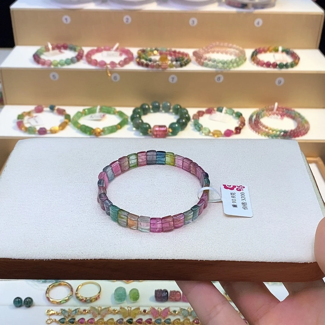 西瓜手牌单圈手链未镶嵌碧玺